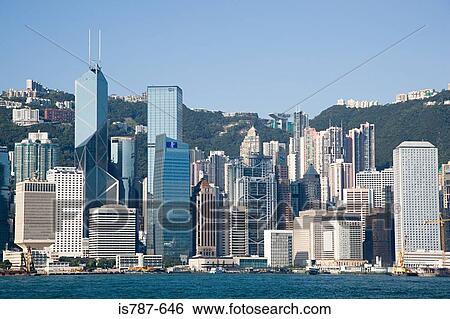 Buildings on victoria harbour hong kong View Large Photo Image Stock Photograph - Buildings on victoria harbour hong kong. Fotosearch