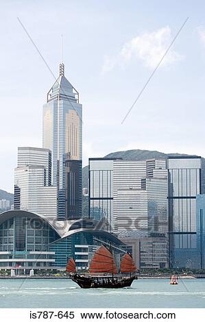Junk ship in victoria harbour hong kong View Large Photo Image Stock Photography - Junk ship in victoria harbour hong kong. Fotosearch