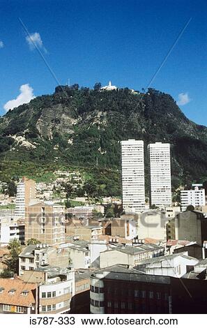 Stock Image - Monserrate hill and bogota. Fotosearch