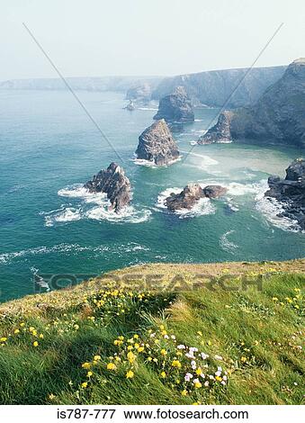 Bedruthan steps View Large Photo Image Stock Photo - Bedruthan steps. Fotosearch