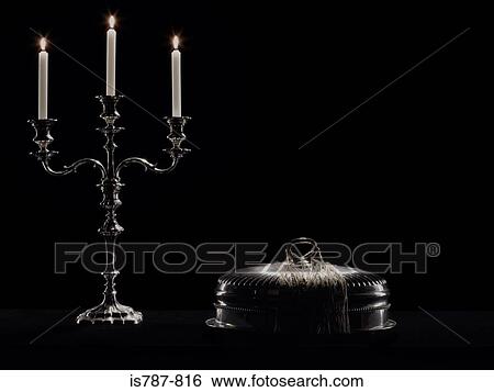 Candlestick and platter View Large Photo Image Stock Photograph - Candlestick and platter. Fotosearch