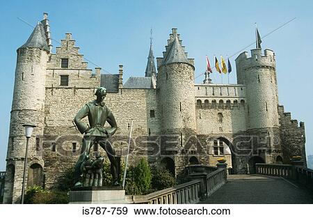 Stock Photo - Castle steen antwerp. Fotosearch