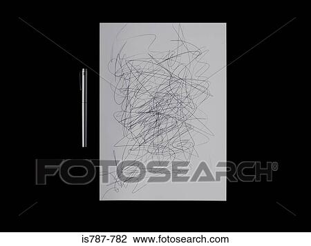 Pen and paper with scribble View Large Photo Image Stock Image - Pen and paper with scribble. Fotosearch
