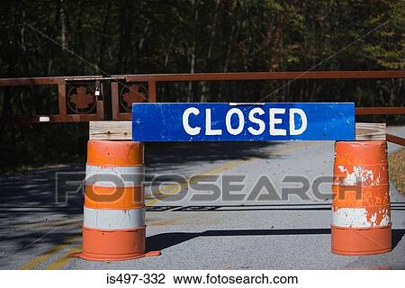 Stock Image - Closed road. Fotosearch