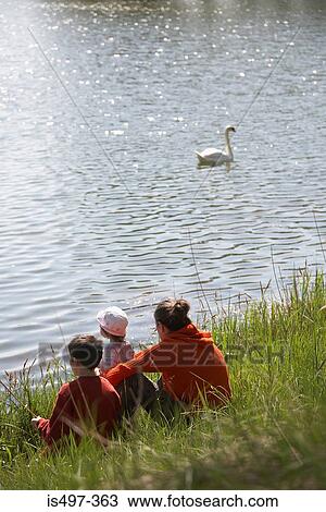 Family by a lake View Large Photo Image Stock Image - Family by a lake. Fotosearch