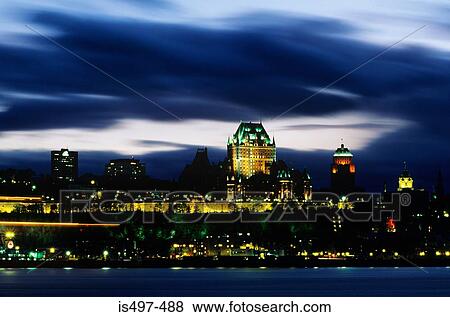 Stock Photo - Quebec city at night. Fotosearch