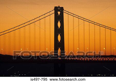 Stock Photography - A suspension bridge. Fotosearch