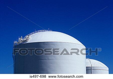 Gas storage tanks View Large Photo Image Stock Photo - Gas storage tanks. Fotosearch