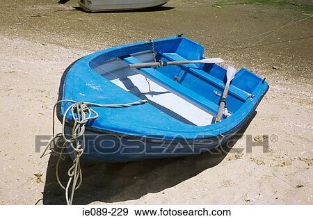 Blue rowboat View Large Photo Image Stock Photo - Blue rowboat. Fotosearch