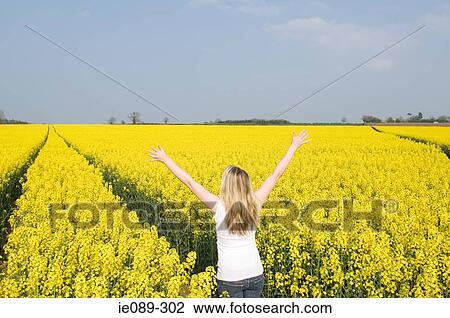 Woman in a field View Large Photo Image Stock Image - Woman in a field. Fotosearch