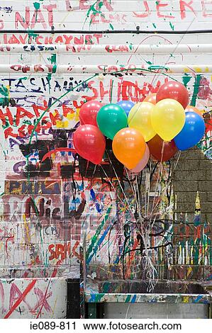 Stock Image - Balloons in art classroom. Fotosearch