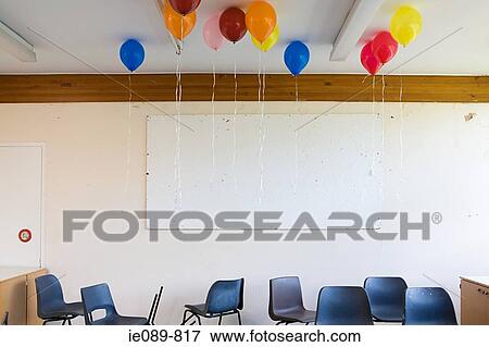 Balloons in classroom View Large Photo Image Stock Photo - Balloons in classroom. Fotosearch
