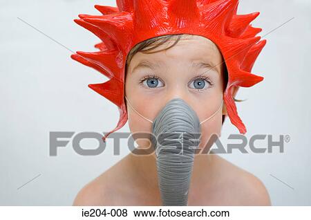 A boy wearing a shower cap and trunk View Large Photo Image Stock Photo - A boy wearing a shower cap and trunk. Fotosearch