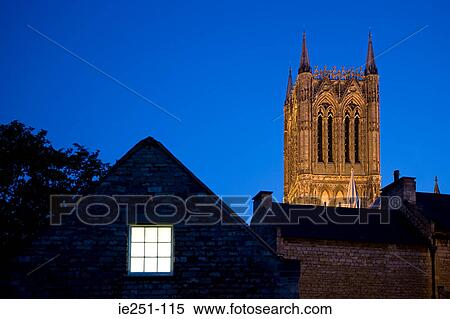 A church and house and night View Large Photo Image Stock Photography - A church and house and night. Fotosearch