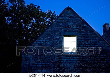 A house at night View Large Photo Image Picture - A house at night. Fotosearch