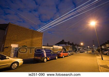 A street at night View Large Photo Image Stock Image - A street at night. Fotosearch