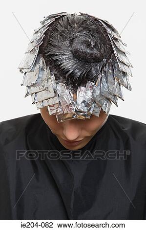 A woman having her hair dyed View Large Photo Image Stock Image - A woman having her hair dyed. Fotosearch