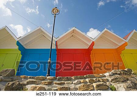 Beach huts View Large Photo Image Stock Photo - Beach huts. Fotosearch