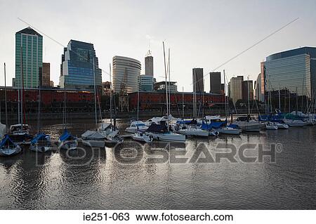 Boats moored in puerto madero View Large Photo Image Stock Image - Boats moored in puerto madero. Fotosearch