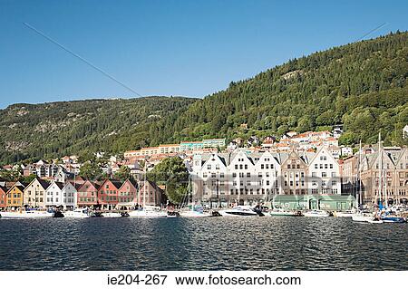Stock Photo - Hanseatic merchants houses bryggen. Fotosearch