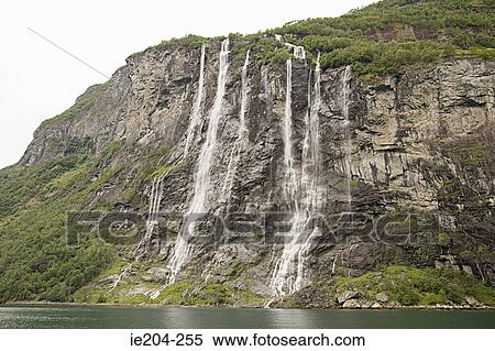 Seven sisters waterfall norway View Large Photo Image Stock Photography - Seven sisters waterfall norway. Fotosearch