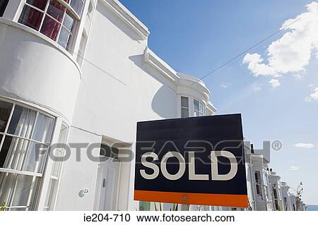 Sold sign outside house View Large Photo Image Stock Image - Sold sign outside house. Fotosearch