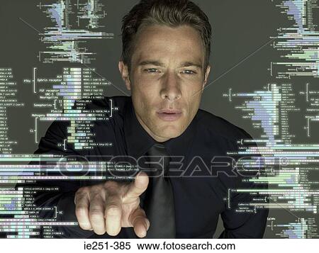 Stock Photography - Man looking at screen. Fotosearch