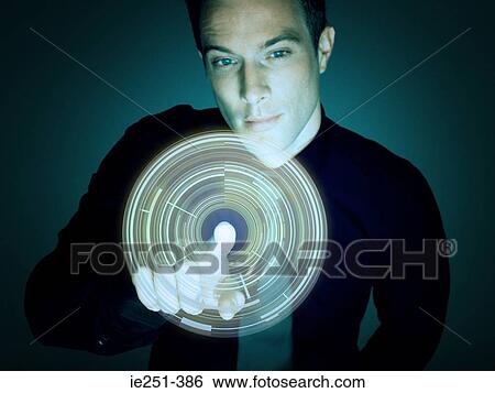 Man touching circle View Large Photo Image Stock Photograph - Man touching circle. Fotosearch