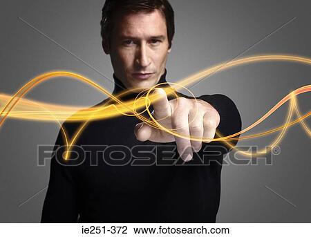 Man touching light View Large Photo Image Stock Image - Man touching light. Fotosearch
