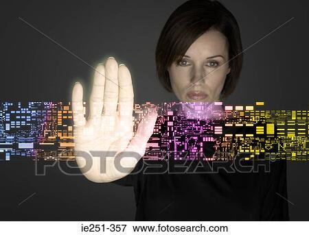 Stock Photo - Woman and digital pattern. Fotosearch