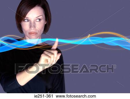 Woman touching light View Large Photo Image Stock Image - Woman touching light. Fotosearch