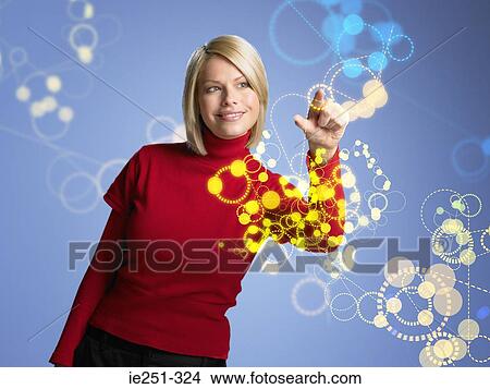 Woman touching pattern View Large Photo Image Picture - Woman touching pattern. Fotosearch