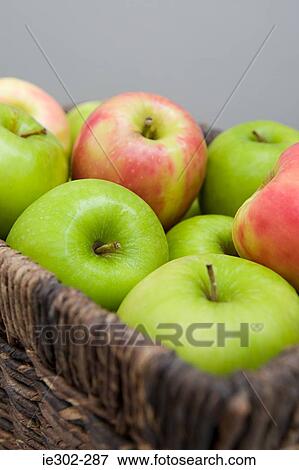 Apples in a basket View Large Photo Image Stock Photo - Apples in a basket. Fotosearch