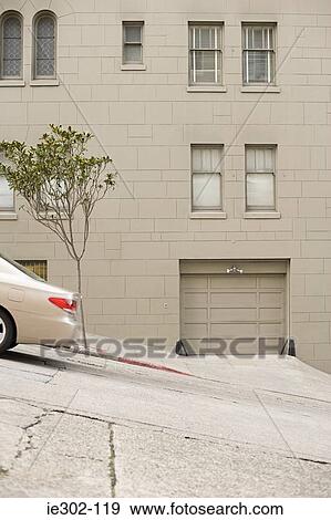 Car on a san francisco hill View Large Photo Image Stock Photo - Car on a san francisco hill. Fotosearch