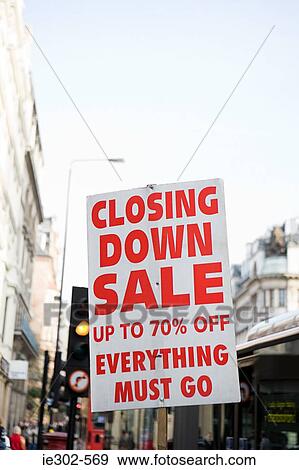 Stock Photo - Closing down sale sign. Fotosearch