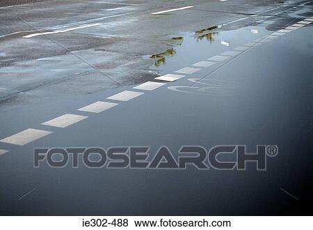Flooded road View Large Photo Image Stock Photo - Flooded road. Fotosearch