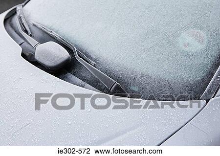 Stock Image - Frost on a car. Fotosearch