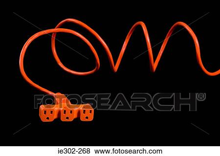 Stock Photo - Orange extension cord. Fotosearch
