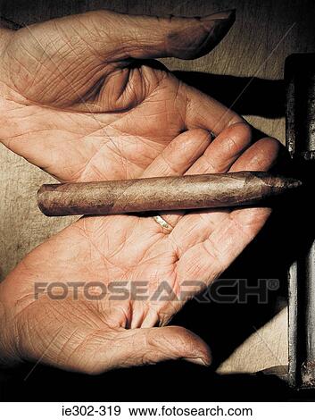 Person holding cigar View Large Photo Image Stock Photo - Person holding cigar. Fotosearch