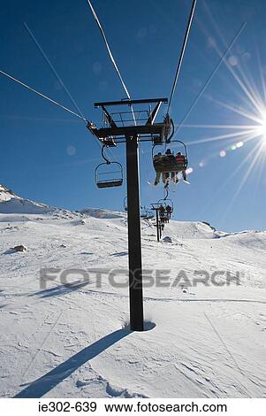 Ski lift View Large Photo Image Stock Photo - Ski lift. Fotosearch
