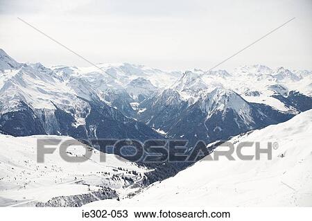 Stock Image - Snow covered mountains. Fotosearch