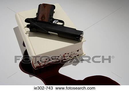 Stock Image - Blood dripping out of a book. Fotosearch