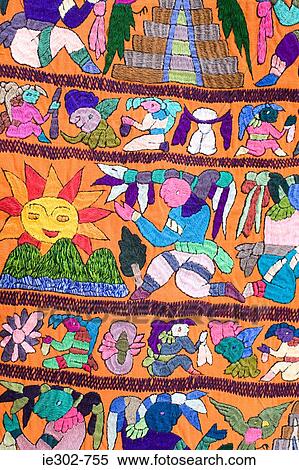 Fabric with mayan illustration on it View Large Photo Image Stock Photography - Fabric with mayan illustration on it. Fotosearch