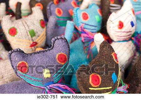 Stock Image - Soft toys on a market. Fotosearch