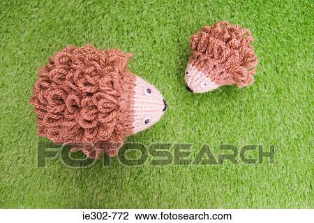 Stock Image - Toy hedgehogs. Fotosearch