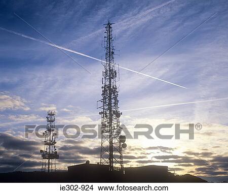Communication towers View Large Photo Image Picture - Communication towers. Fotosearch