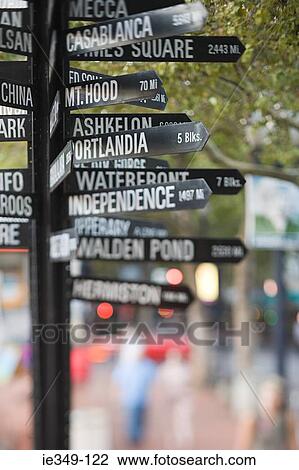 Stock Image - Signpost in portland. Fotosearch