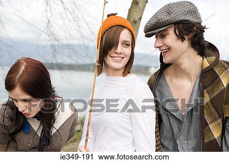 Stock Image - Friends outdoors. Fotosearch