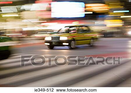 Stock Image - Taxi on road. Fotosearch