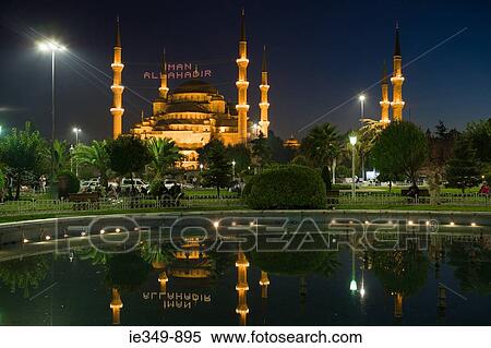 Blue mosque at ramadan View Large Photo Image Stock Photography - Blue mosque at ramadan. Fotosearch